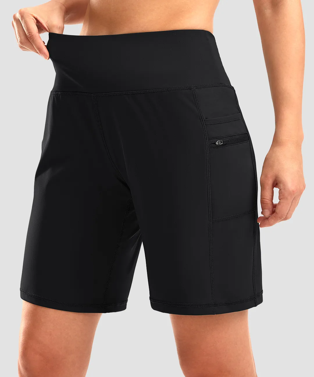 Flat High Waist Bermuda Shorts 9''