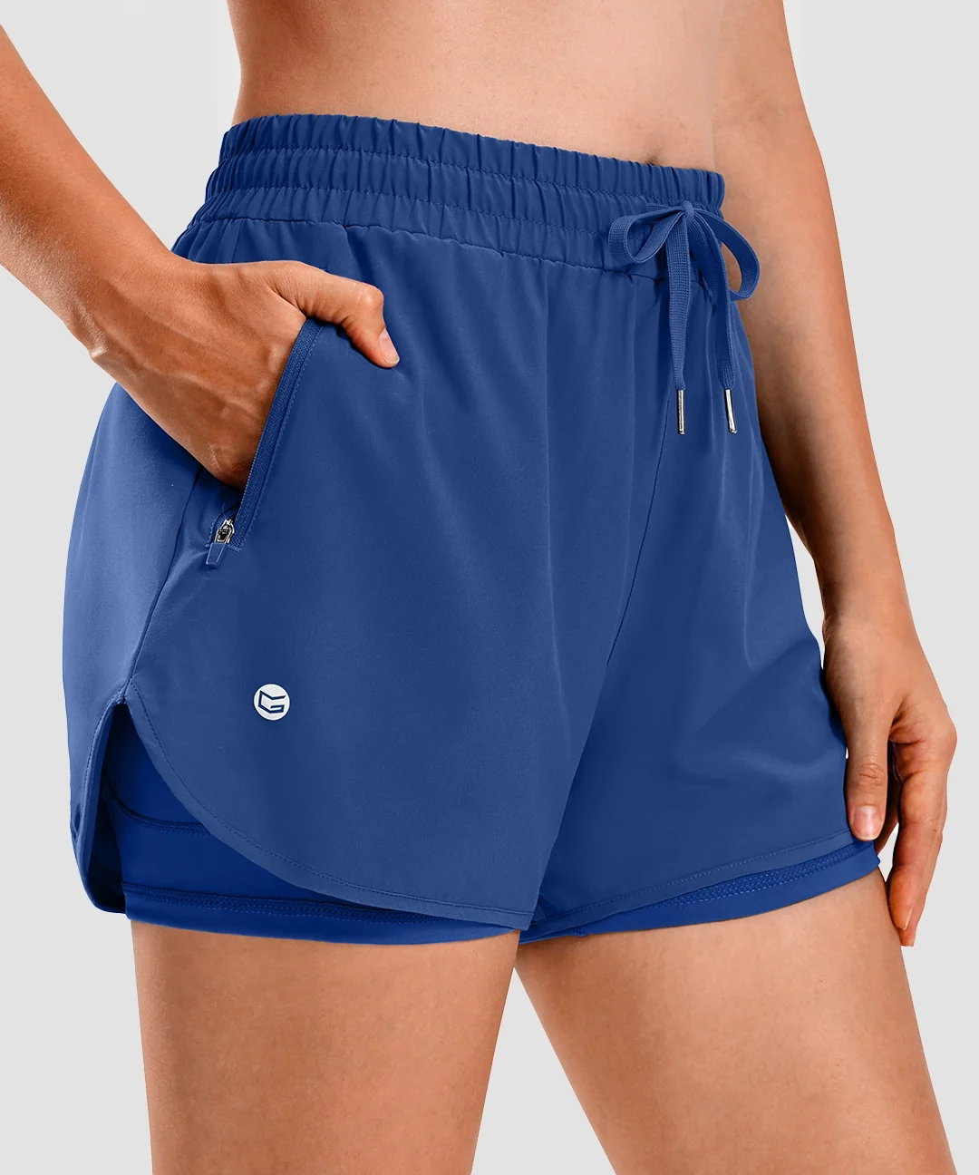 High Waisted 2 in 1 Running Shorts