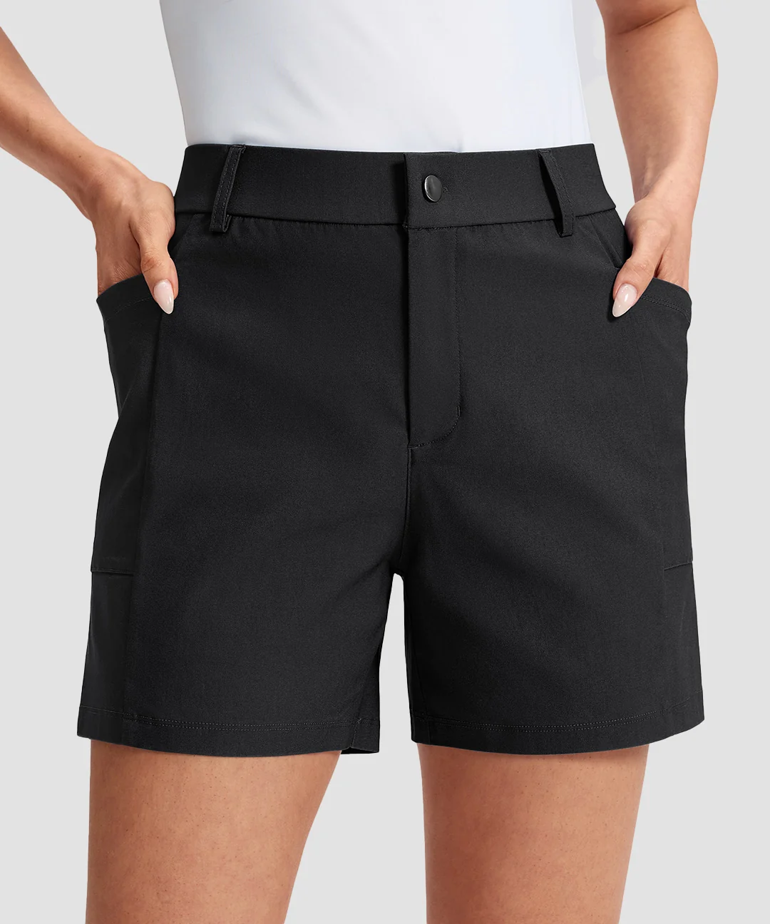 Mid Rise Patch Pocket Shorts 5''