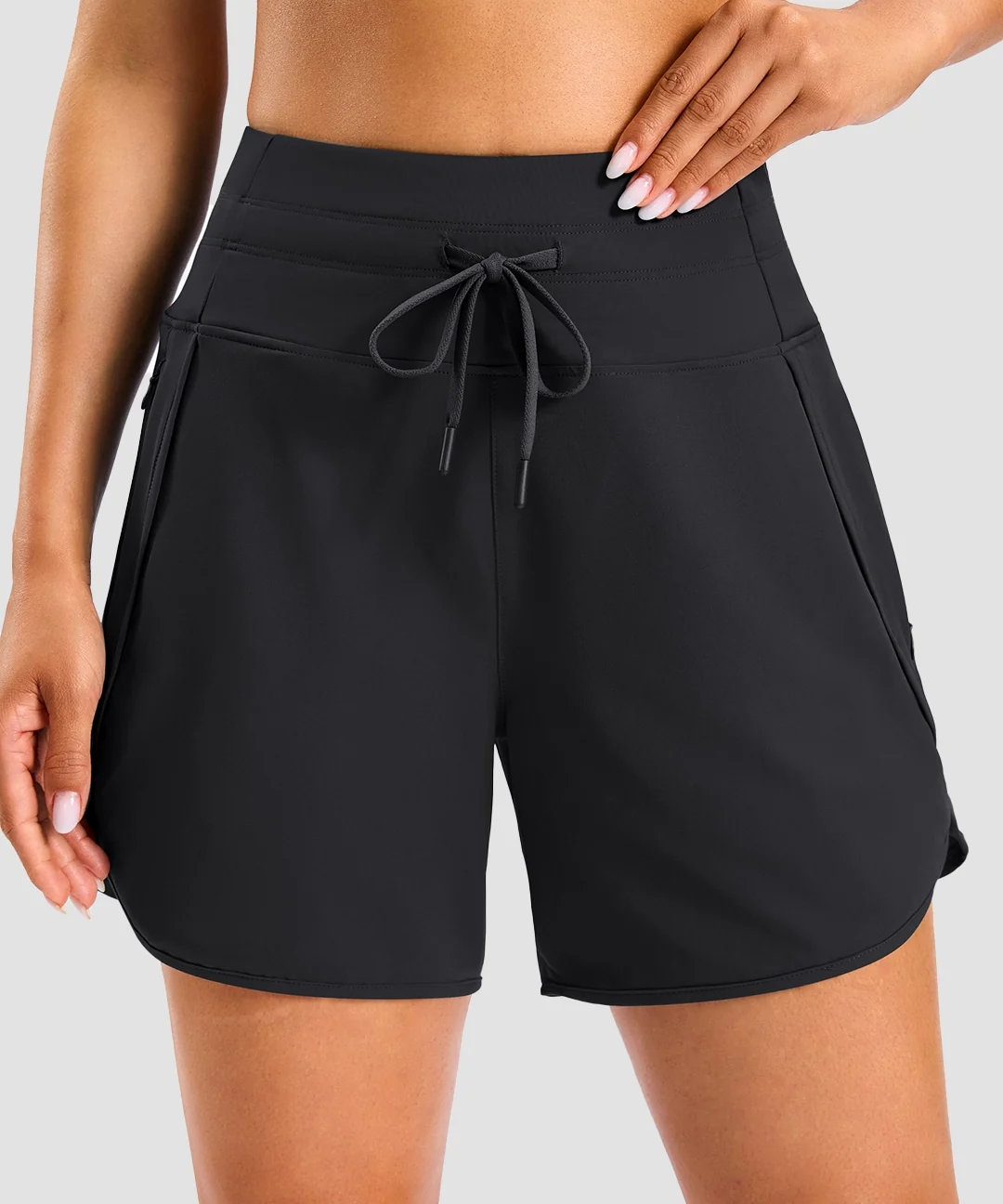 Knit Waistband Zip Pocket Shorts 5''/7''