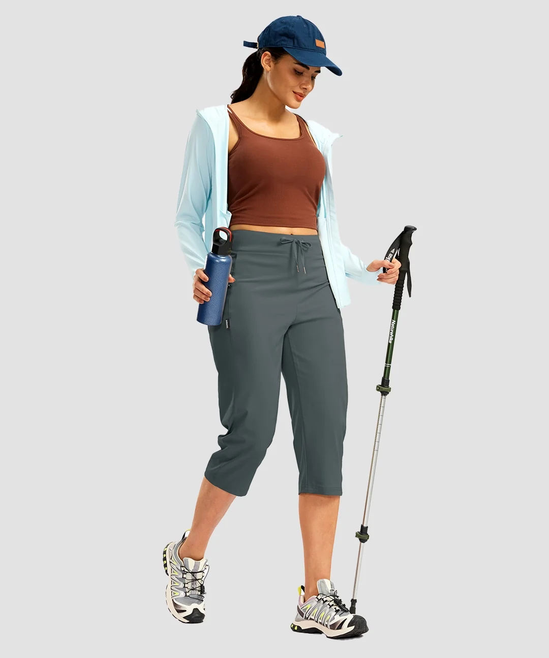3 Zipper Pockets Hiking Capri Pants - Image 16