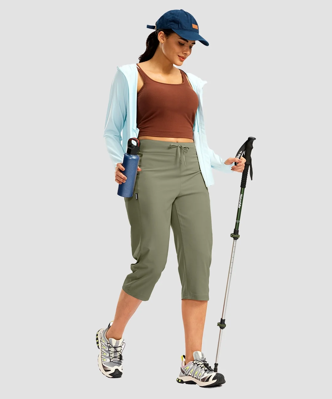 3 Zipper Pockets Hiking Capri Pants - Image 12