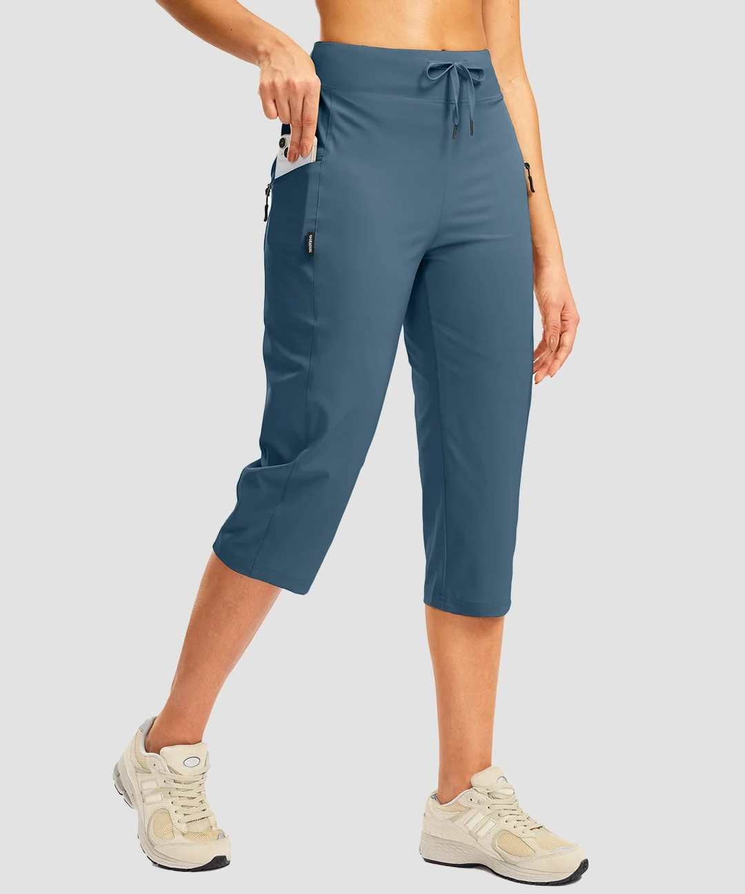 3 Zipper Pockets Hiking Capri Pants