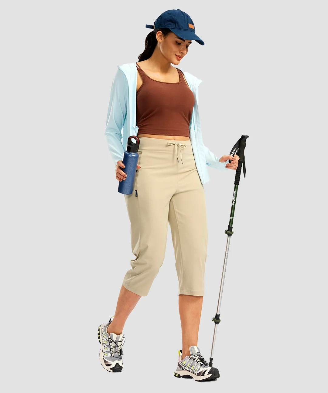 3 Zipper Pockets Hiking Capri Pants - Image 28