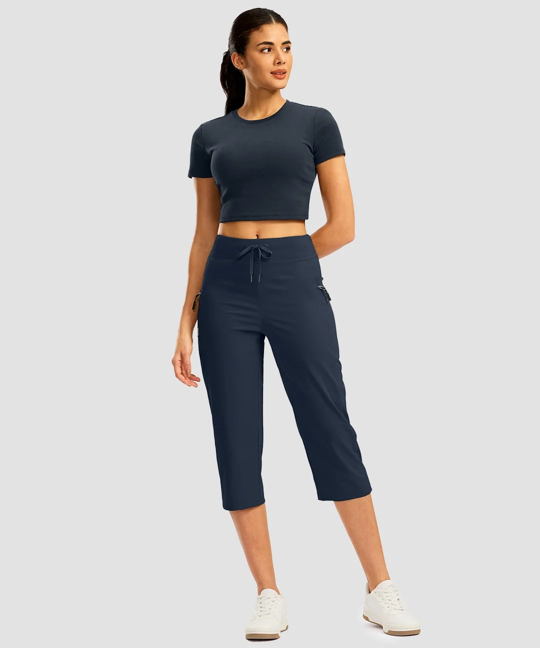3 Zipper Pockets Hiking Capri Pants - Image 20