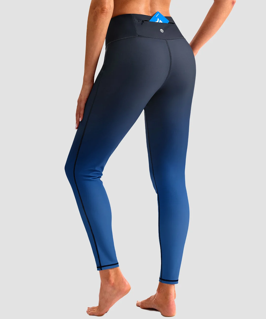 UV Protection Zipper Pocket Lined Leggings