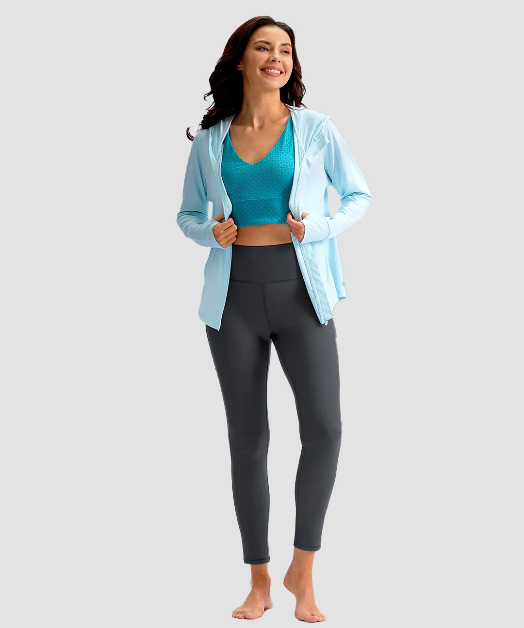 UV Protection Zipper Pocket Lined Leggings - Image 16