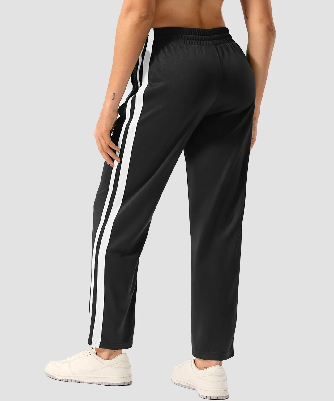 Contrast Stripe Zip Pockets Track Pants - Image 2