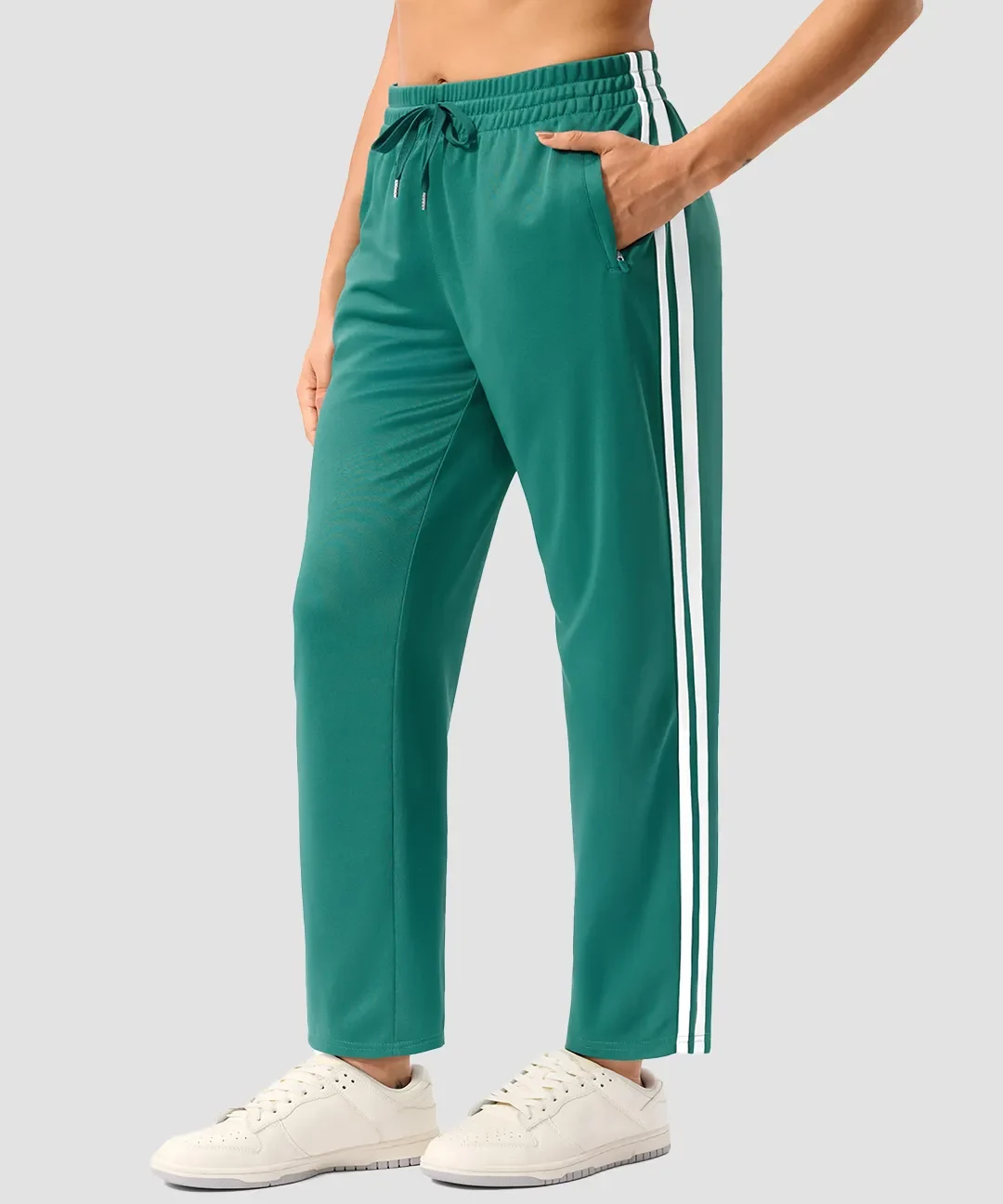 Contrast Stripe Zip Pockets Track Pants - Image 25