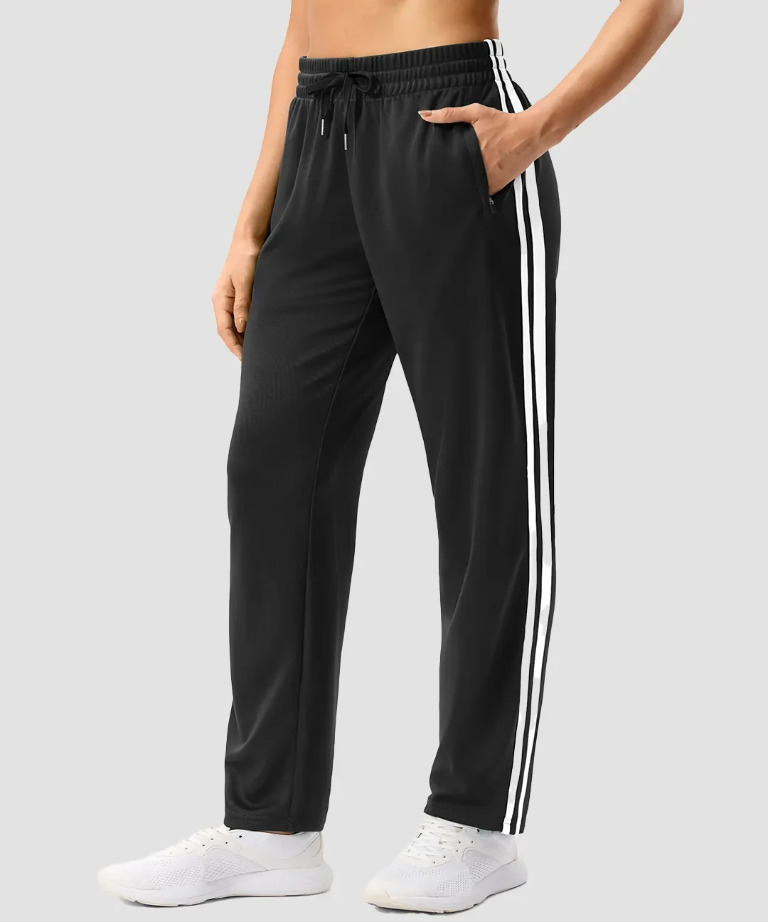 Contrast Stripe Zip Pockets Track Pants - Image 5
