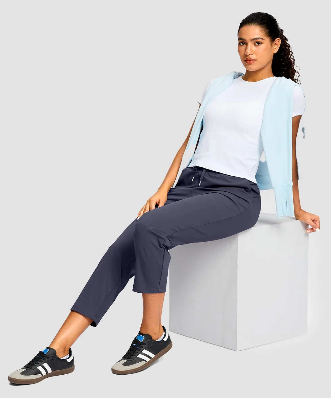 Drawstring With Pockets Ankle Pants - Image 4