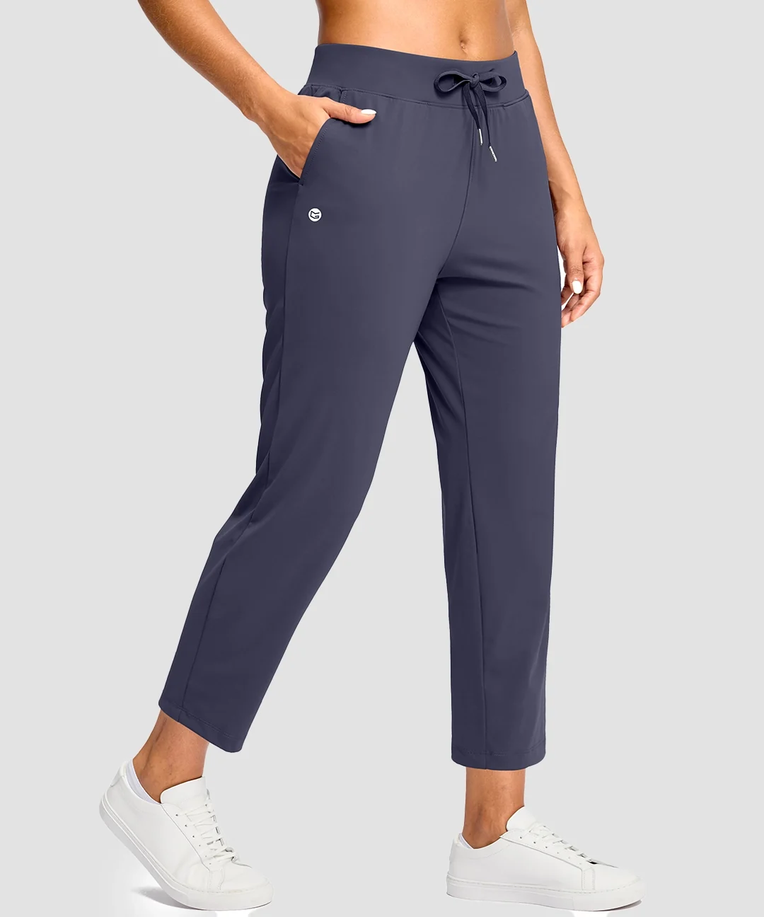 Drawstring With Pockets Ankle Pants