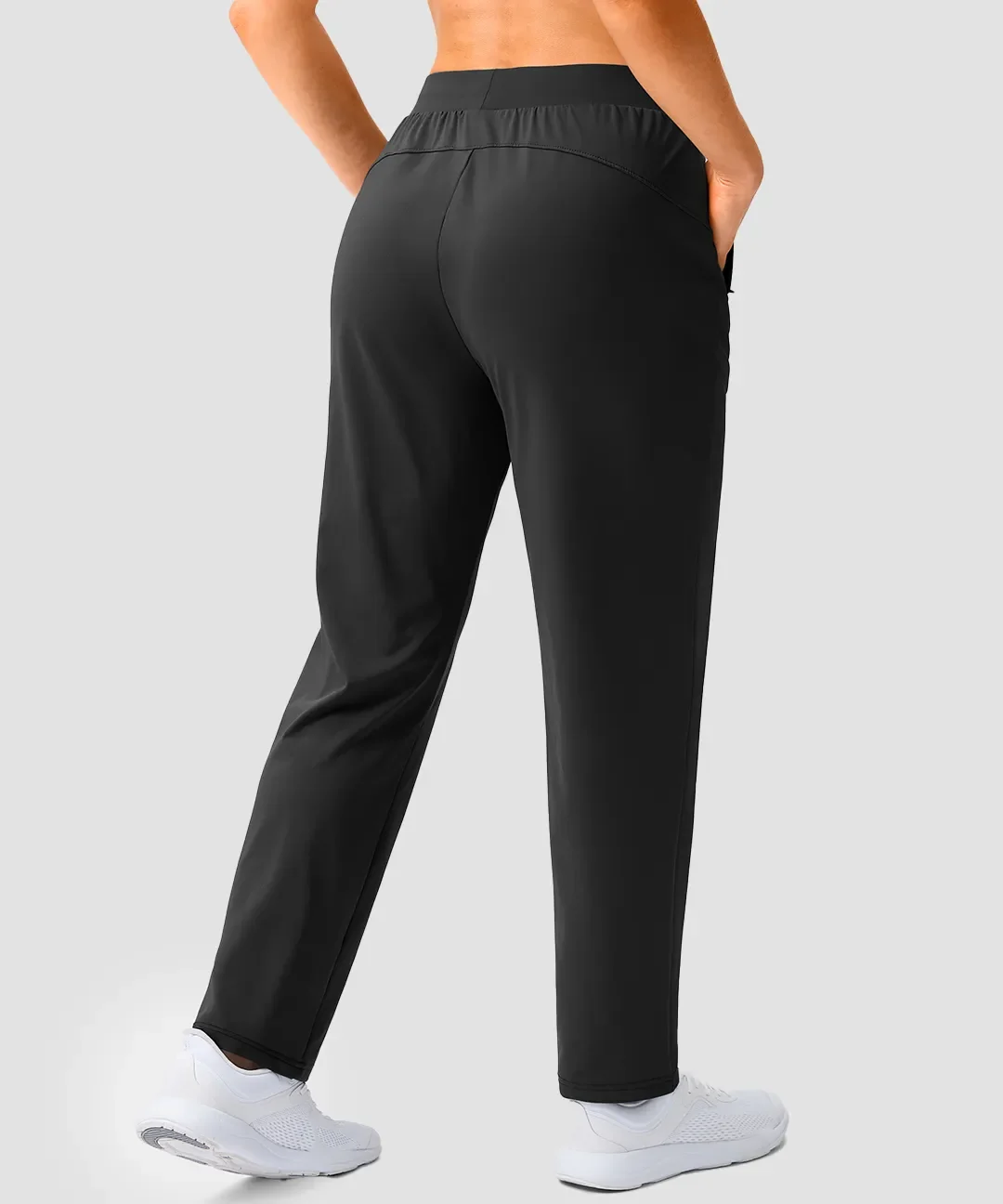 Elastic Waist 2 Zip Pockets Track Pants - Image 7