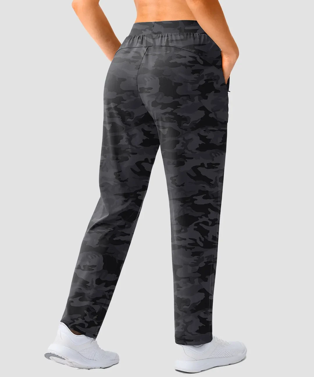 Elastic Waist 2 Zip Pockets Track Pants - Image 12
