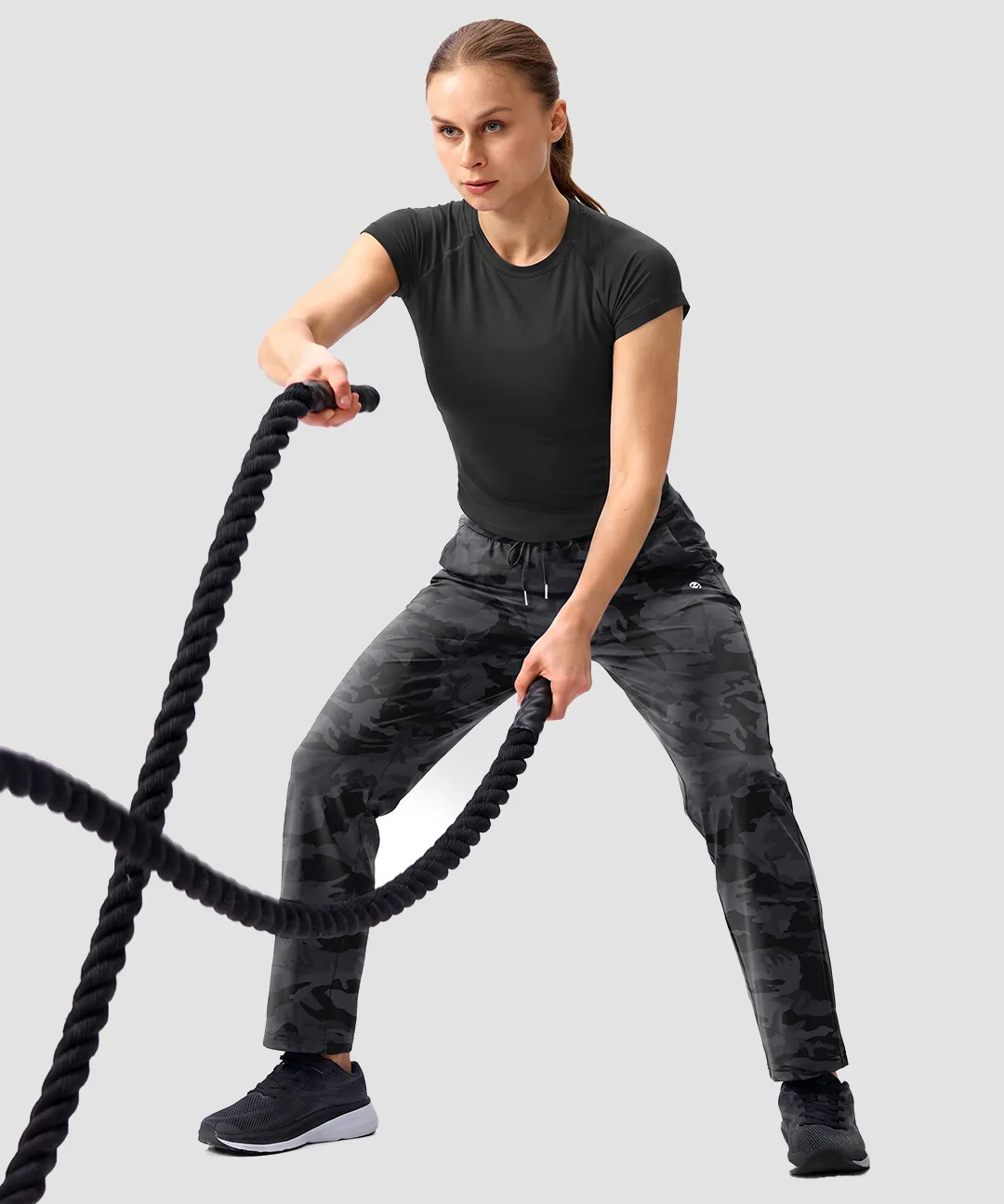 Elastic Waist 2 Zip Pockets Track Pants - Image 15