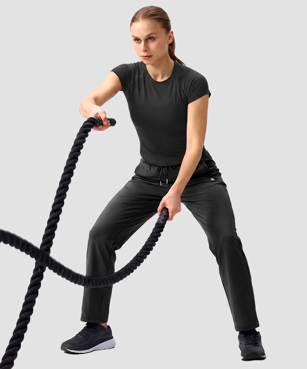 Elastic Waist 2 Zip Pockets Track Pants - Image 10