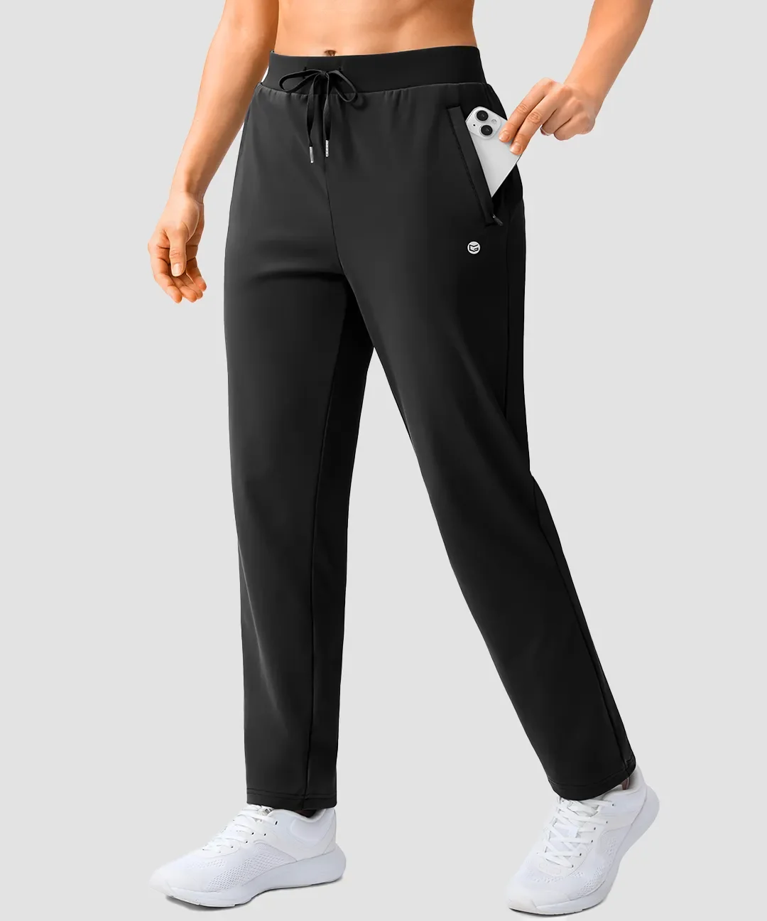 Elastic Waist 2 Zip Pockets Track Pants - Image 6