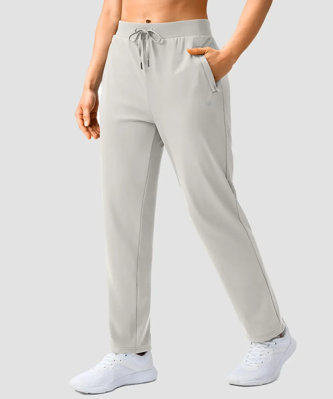 Elastic Waist 2 Zip Pockets Track Pants