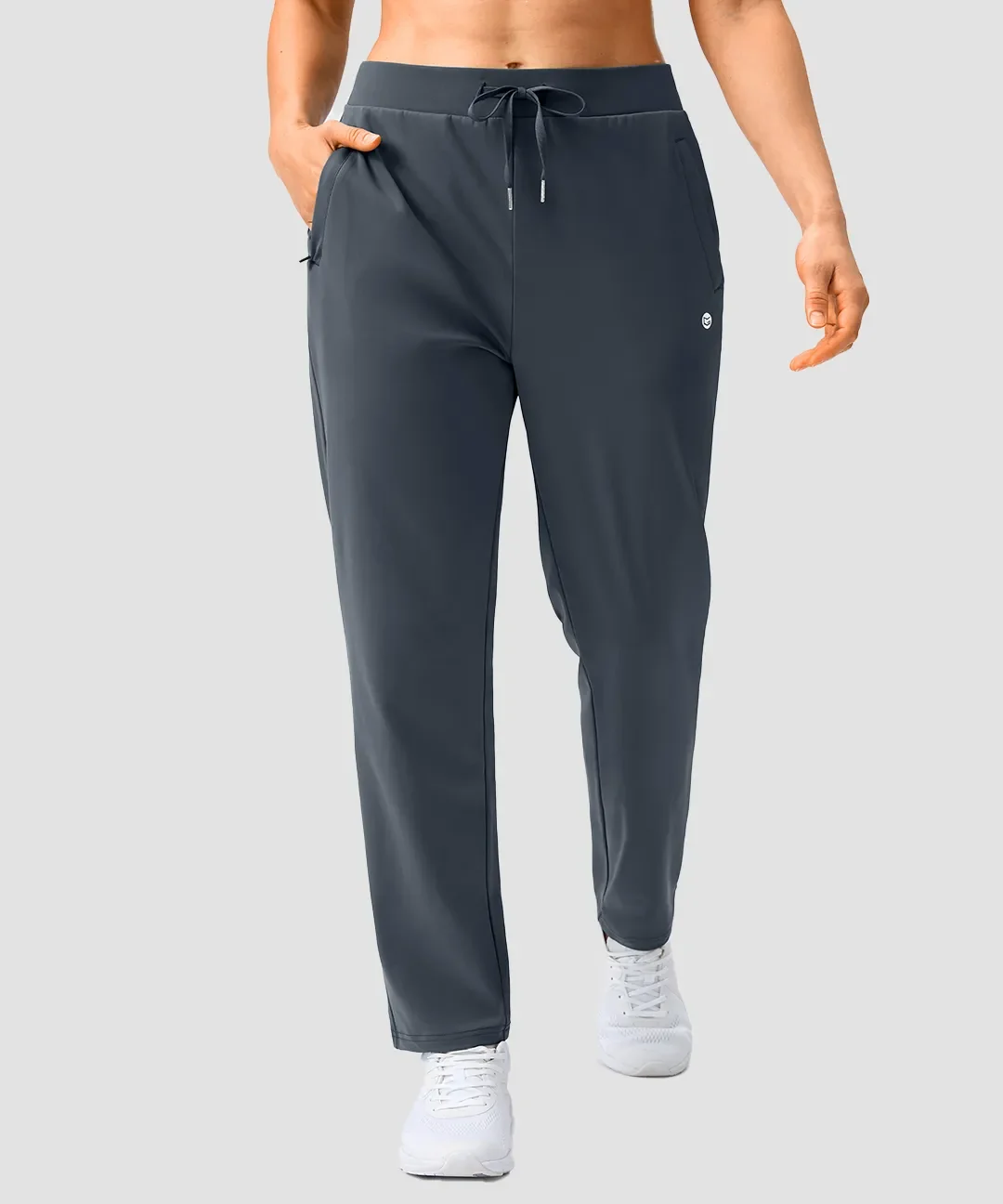 Elastic Waist 2 Zip Pockets Track Pants - Image 19