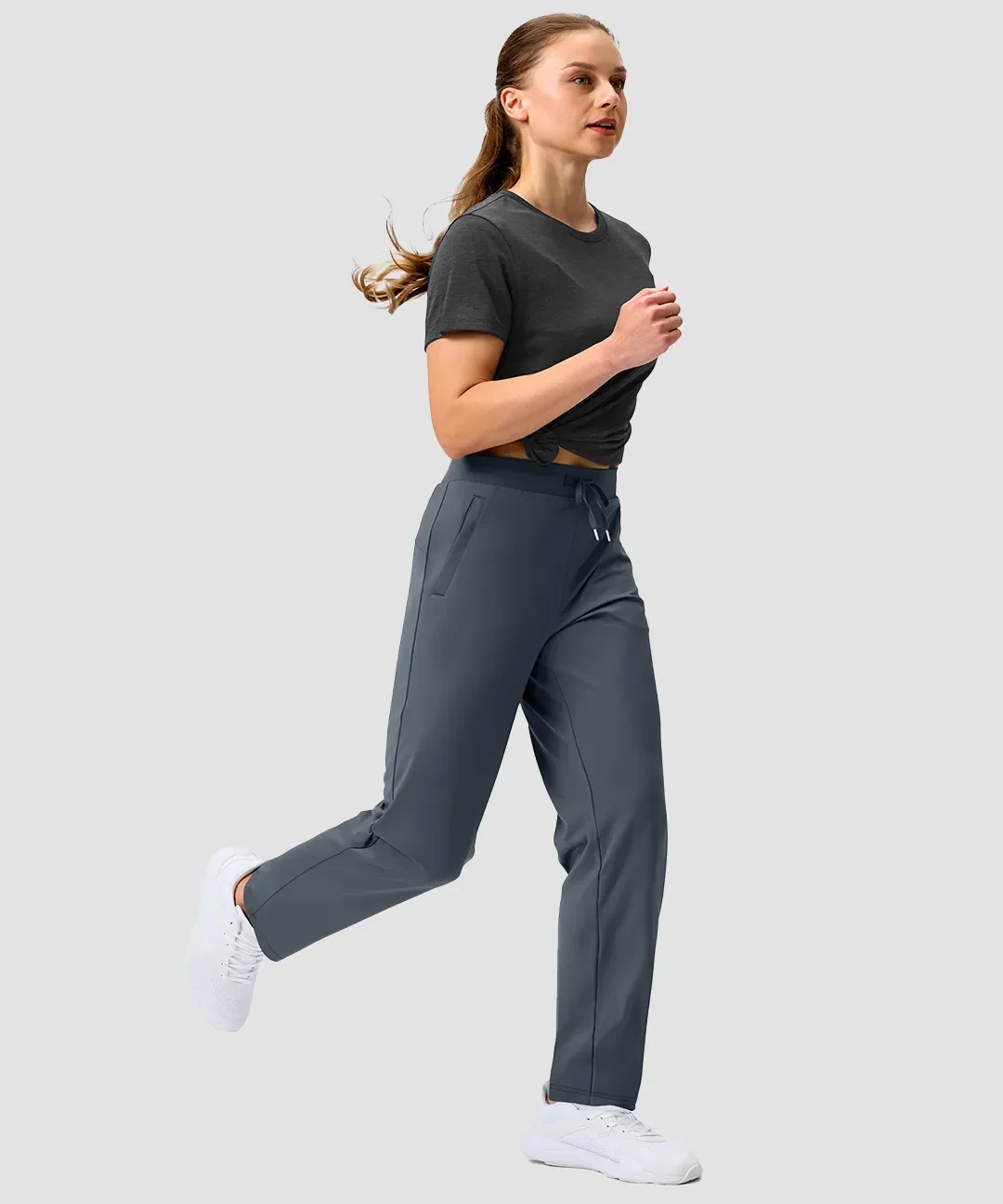 Elastic Waist 2 Zip Pockets Track Pants - Image 20