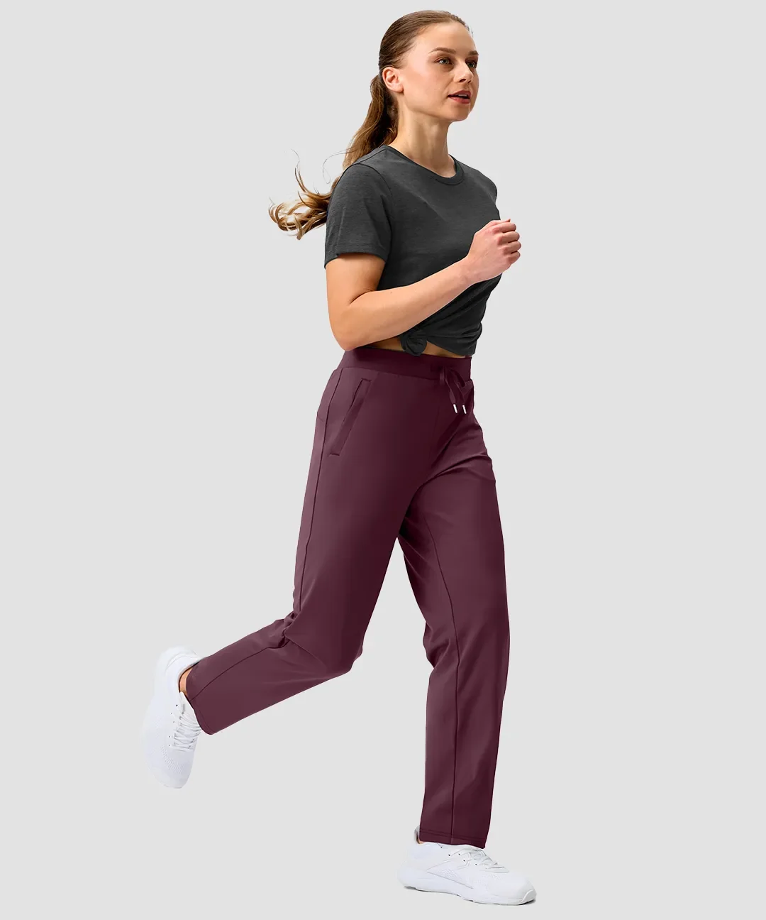 Elastic Waist 2 Zip Pockets Track Pants - Image 25