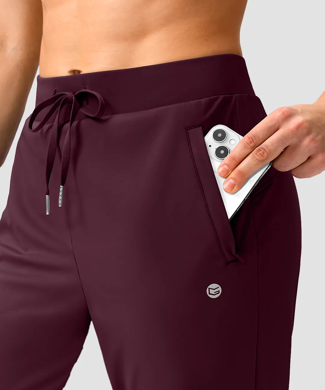 Elastic Waist 2 Zip Pockets Track Pants - Image 23