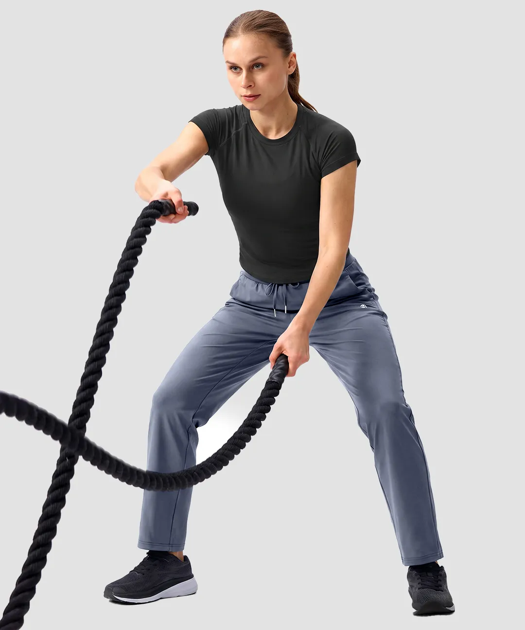 Elastic Waist 2 Zip Pockets Track Pants - Image 30