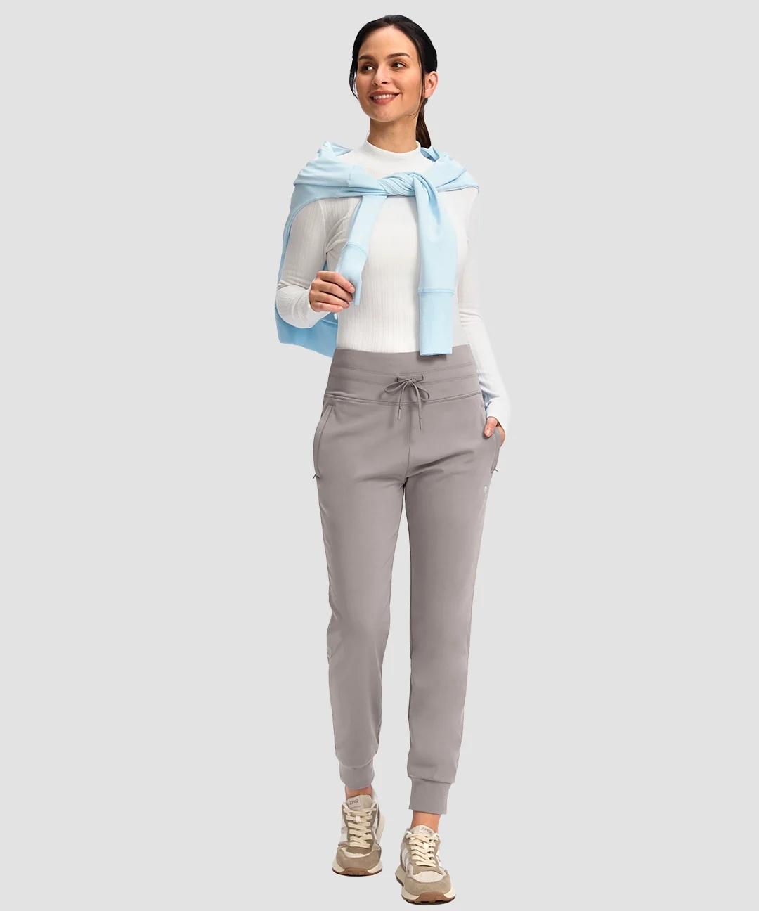 High Rise Fleece-Lined Joggers - Image 30
