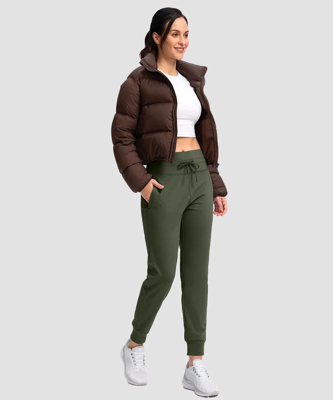 High Rise Fleece-Lined Joggers - Image 24