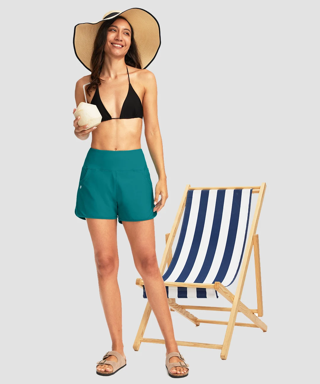 High Rise Slit With Pockets Shorts 3''/5'' - Image 5