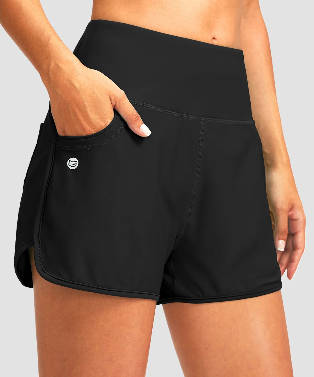 High Rise Slit With Pockets Shorts 3''/5'' - Image 10