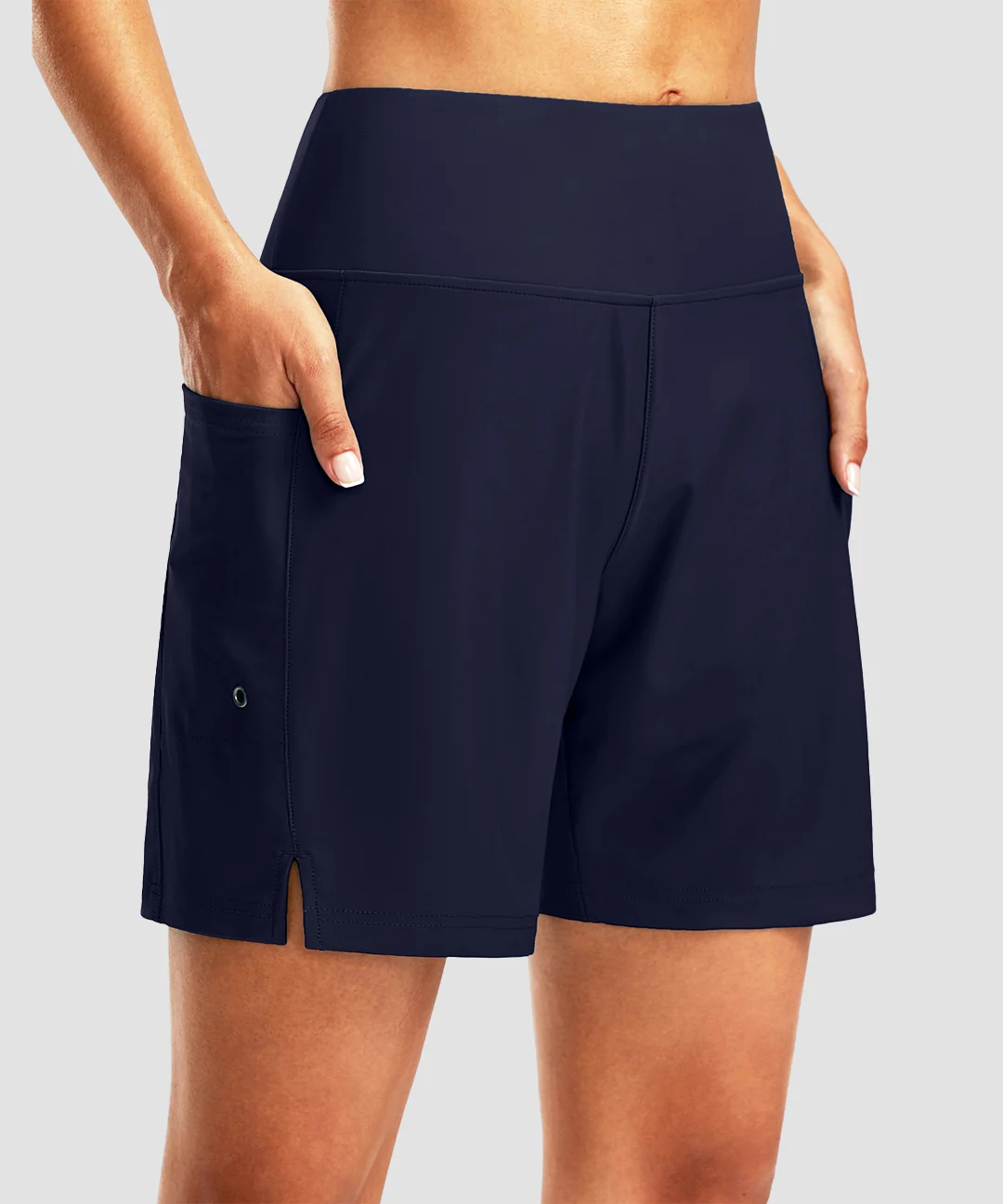 High Waist Lined Swim Shorts 7'' - Image 26