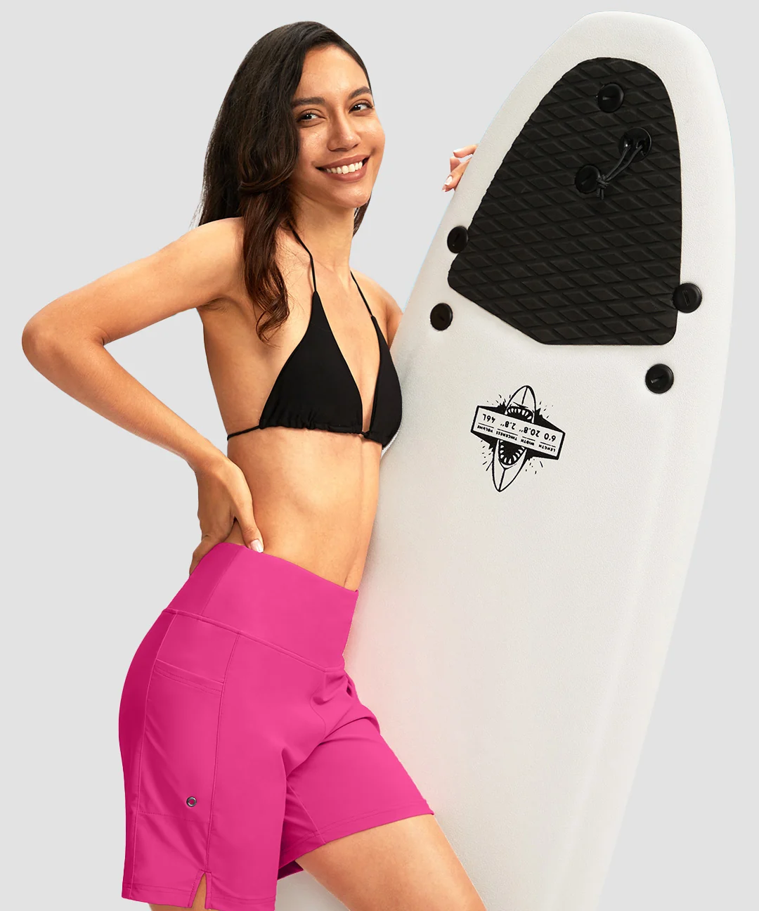High Waist Lined Swim Shorts 7'' - Image 20