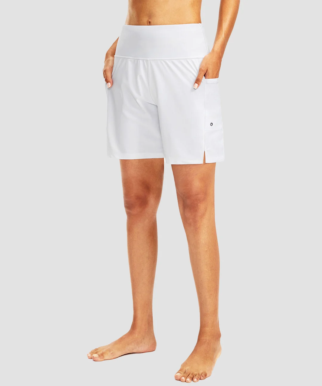 High Waist Lined Swim Shorts 7'' - Image 7