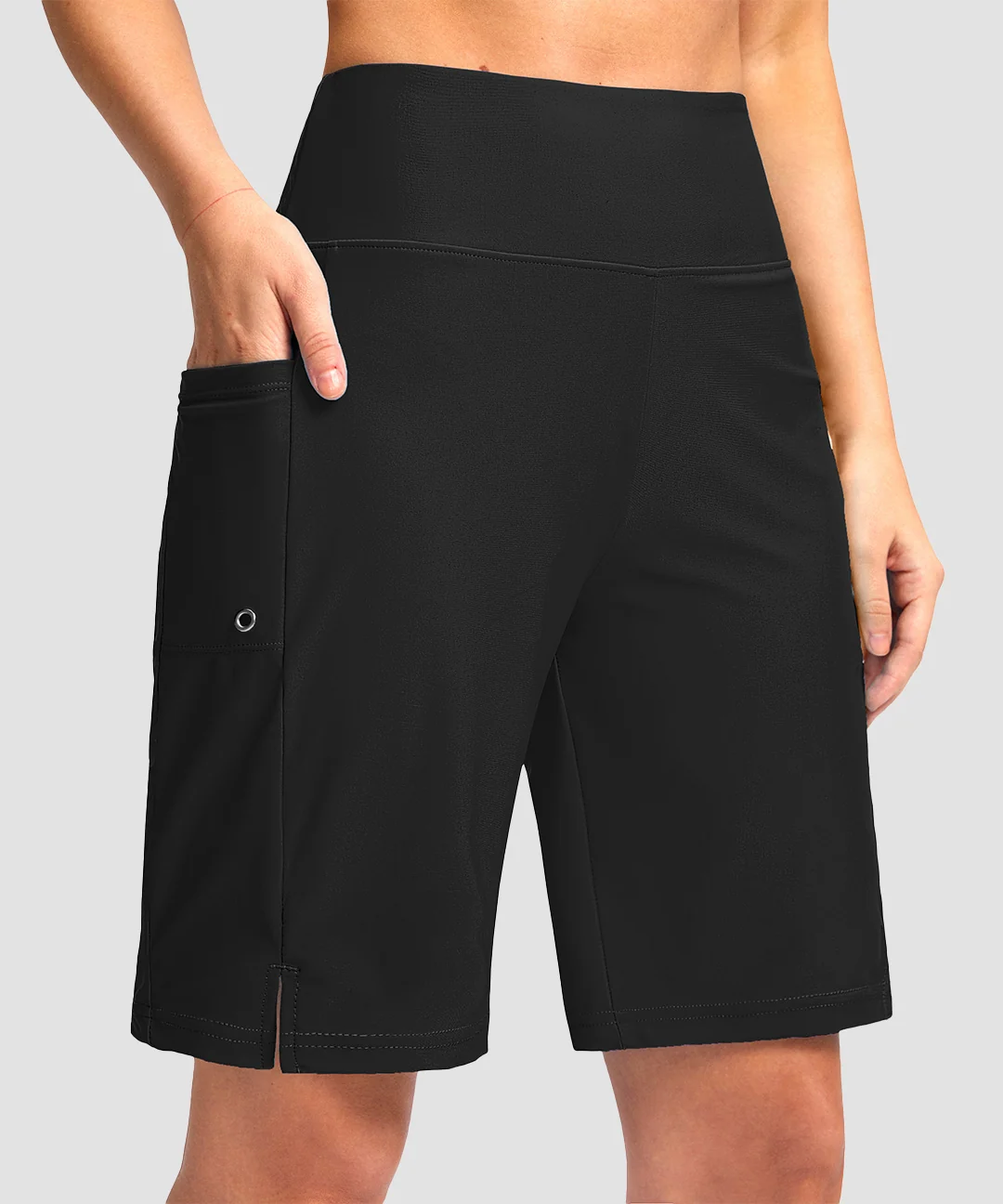 High Waist Lined Swim Shorts 9'' - Image 7