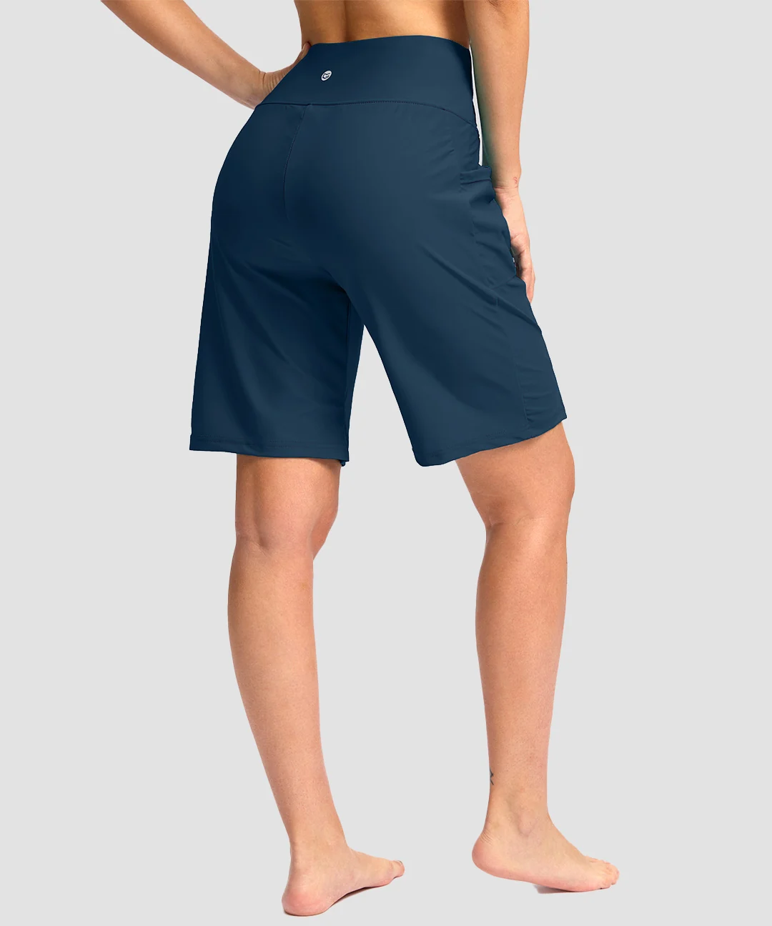 High Waist Lined Swim Shorts 9'' - Image 3