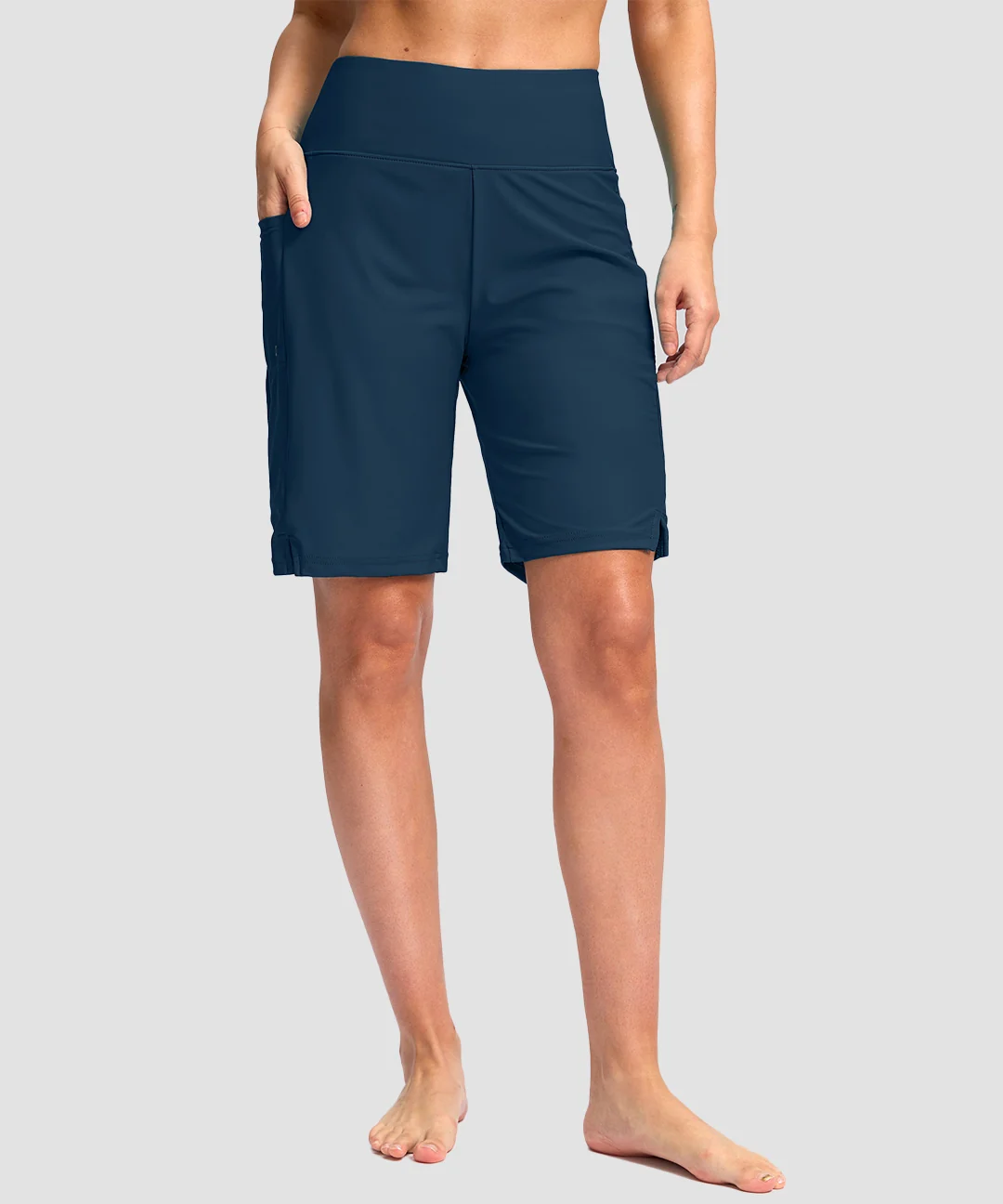 High Waist Lined Swim Shorts 9'' - Image 2