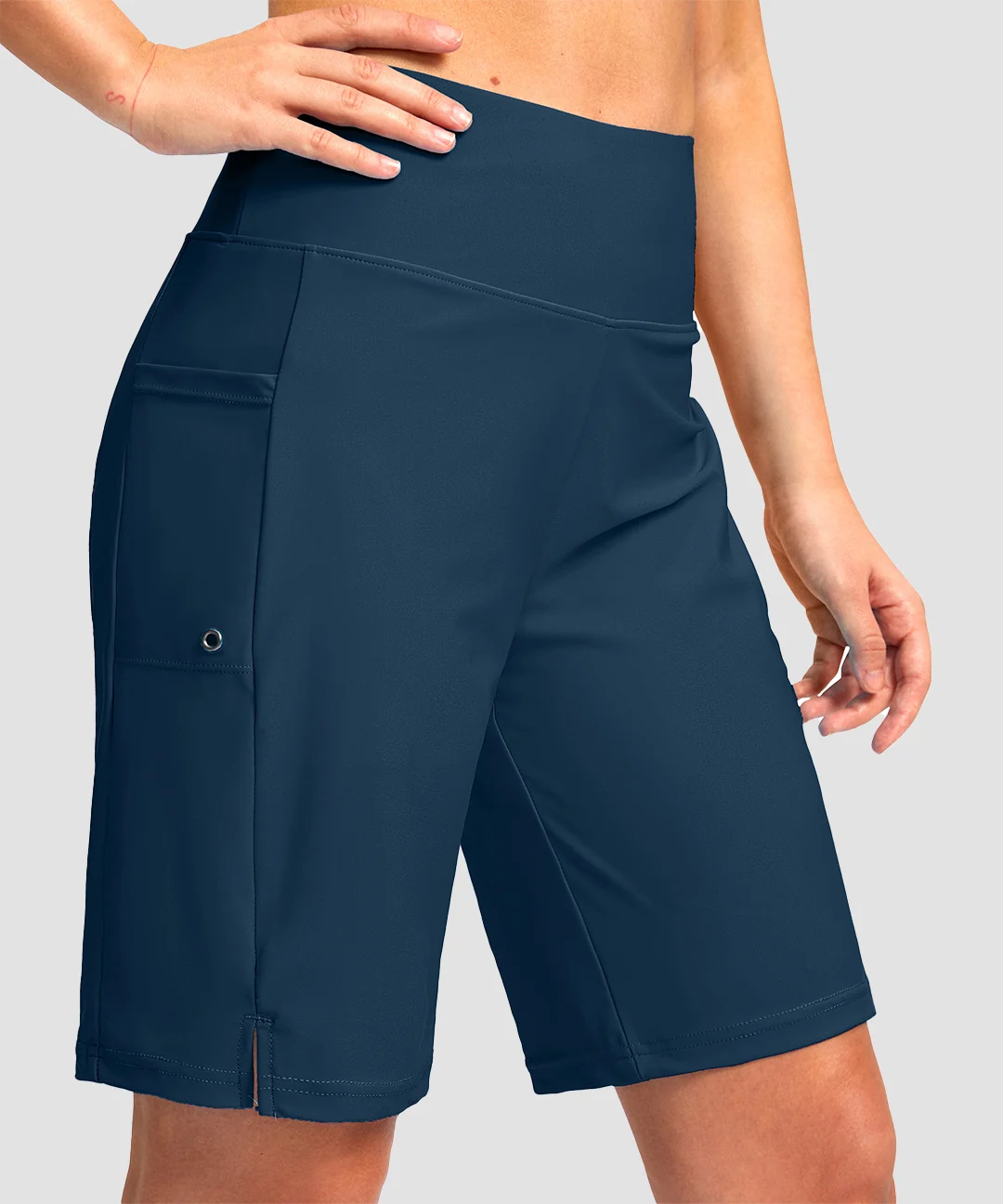 High Waist Lined Swim Shorts 9''