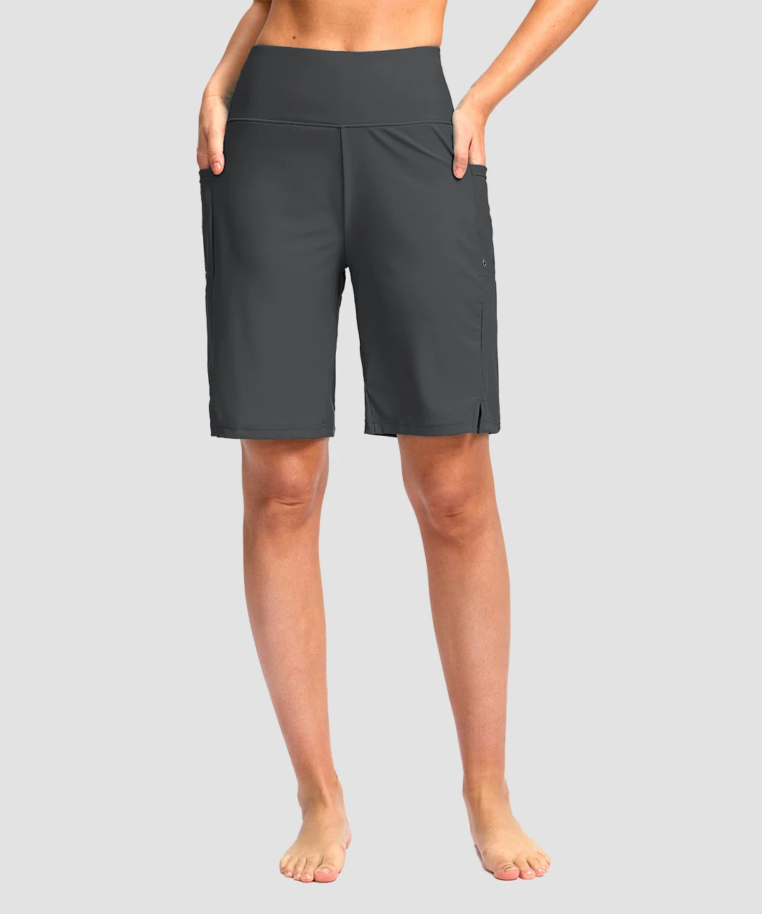 High Waist Lined Swim Shorts 9'' - Image 26