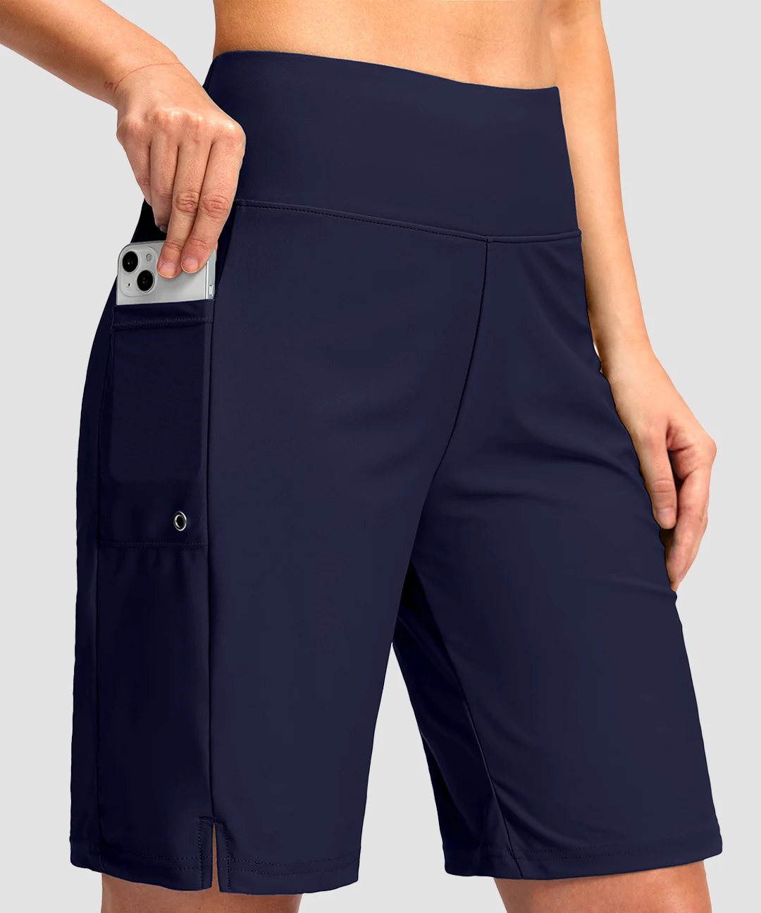 High Waist Lined Swim Shorts 9'' - Image 13