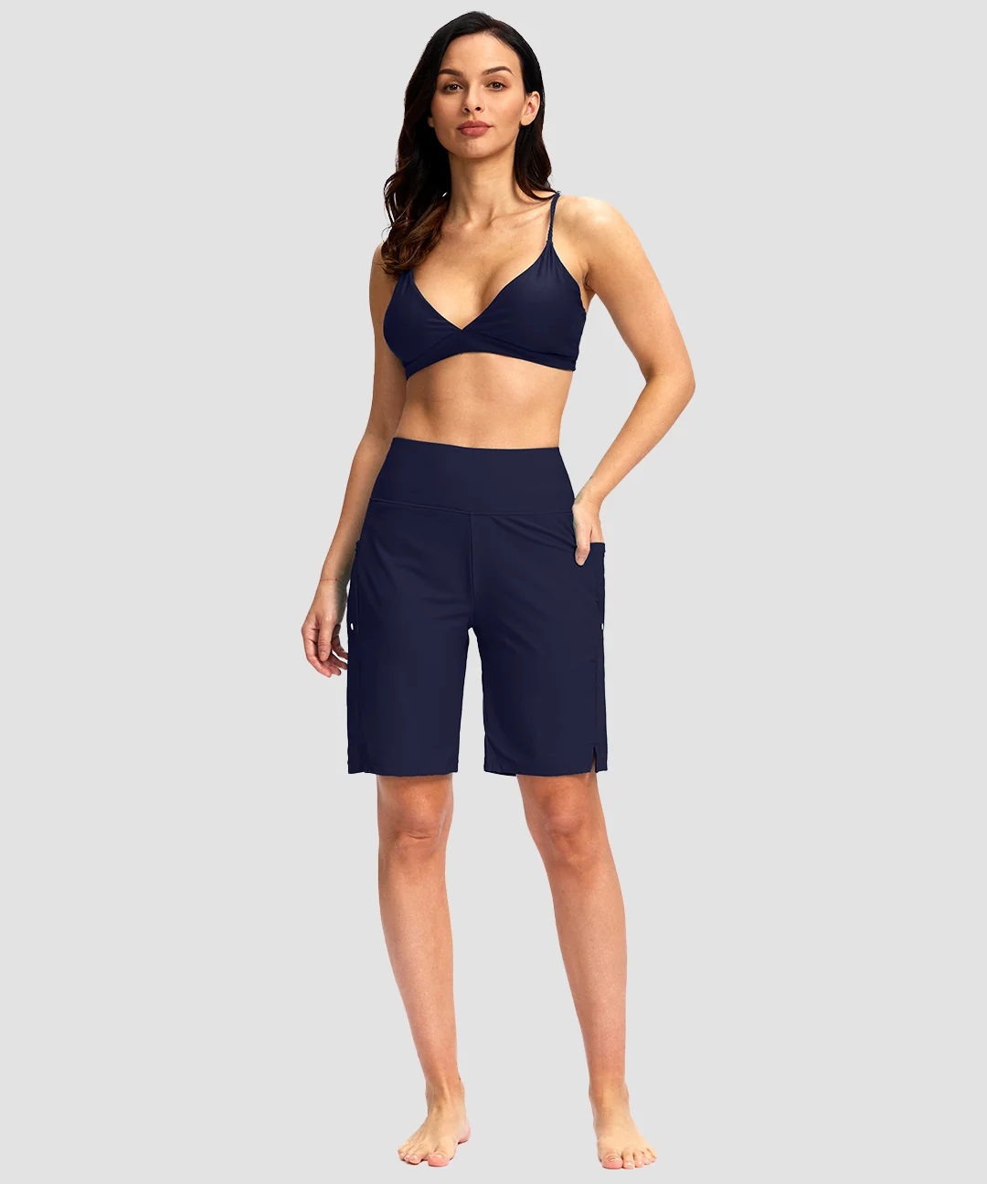 High Waist Lined Swim Shorts 9'' - Image 18