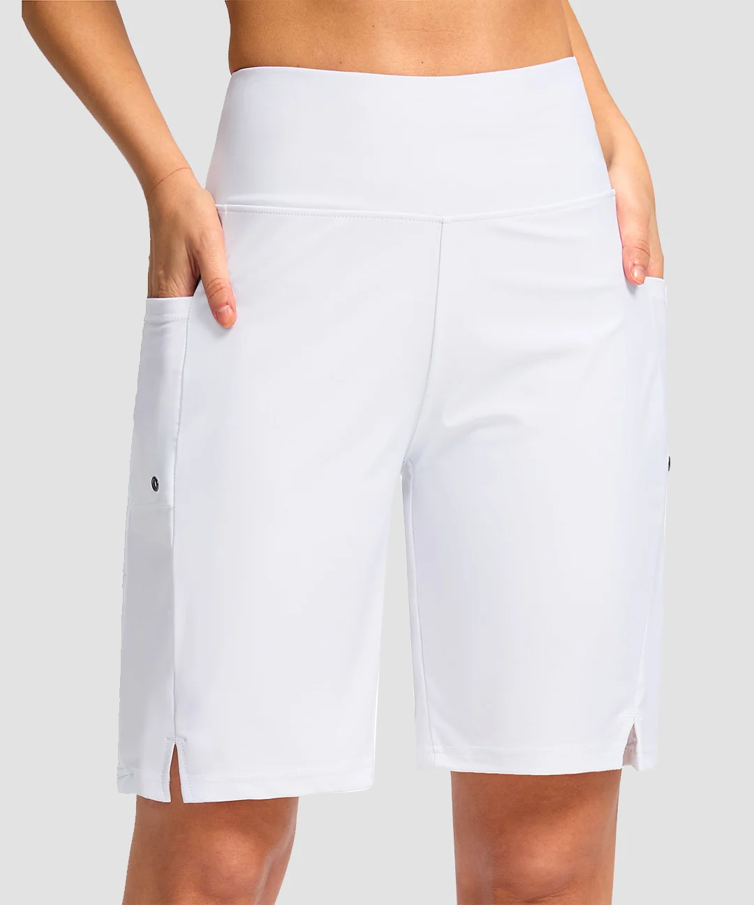 High Waist Lined Swim Shorts 9'' - Image 19