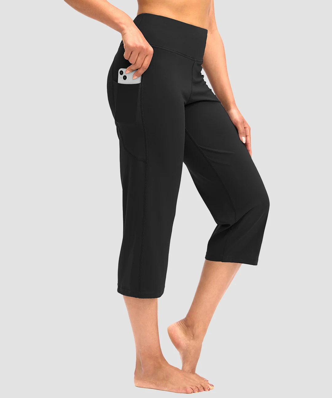 High Waist Straight Capris