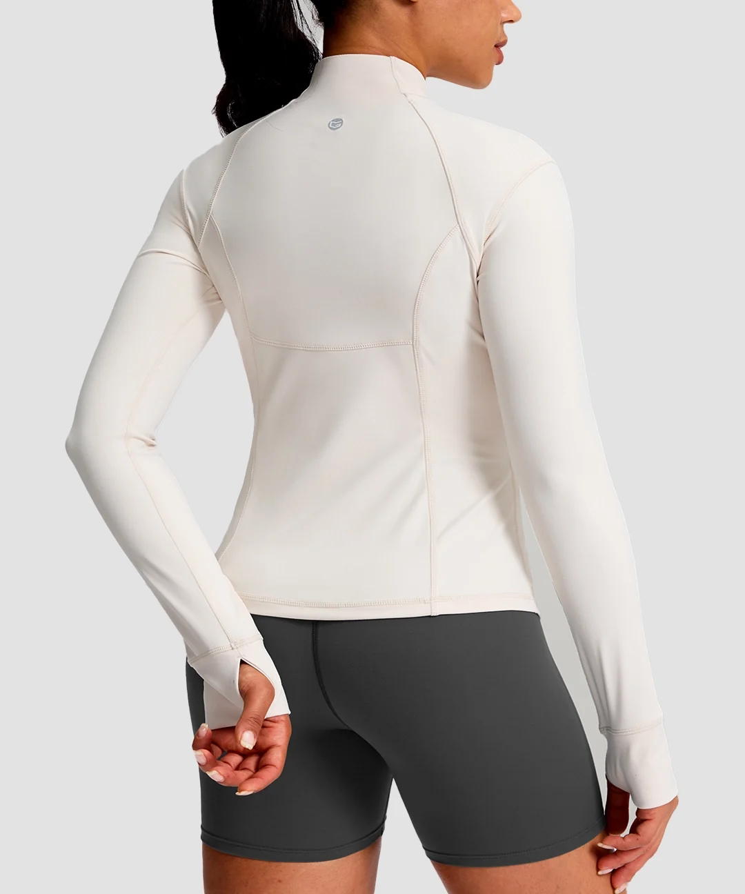 Longline Slim Full Zip Pocketed Workout Jacket - Image 2