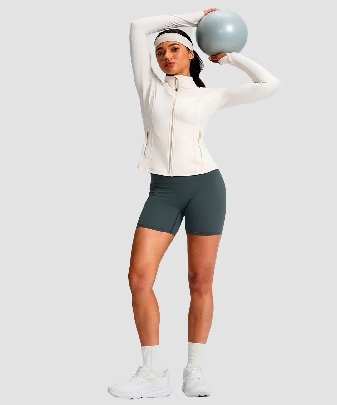 Longline Slim Full Zip Pocketed Workout Jacket - Image 4
