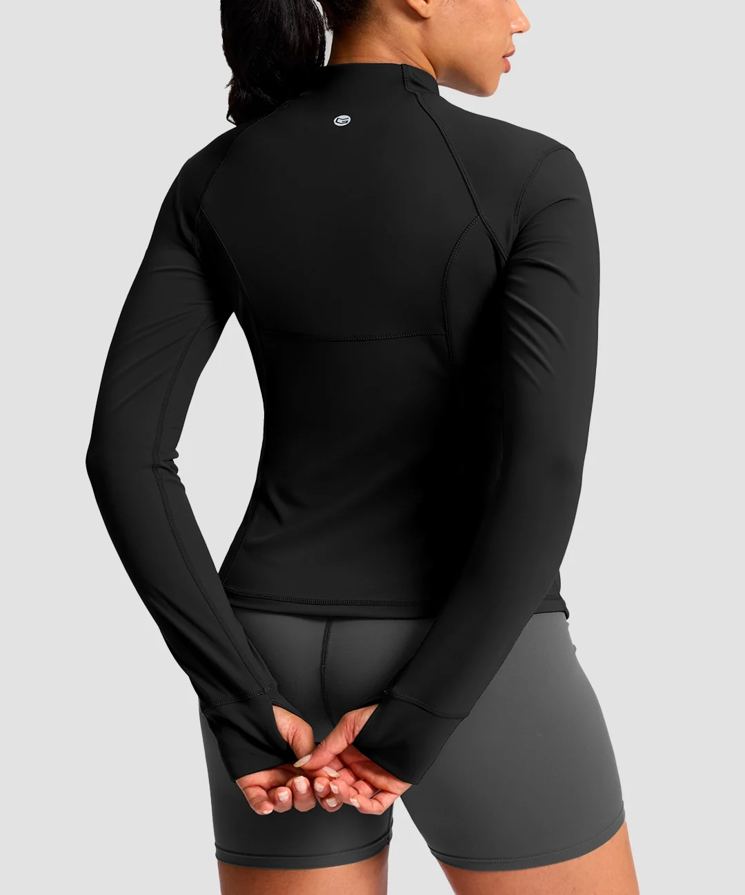 Longline Slim Full Zip Pocketed Workout Jacket - Image 17
