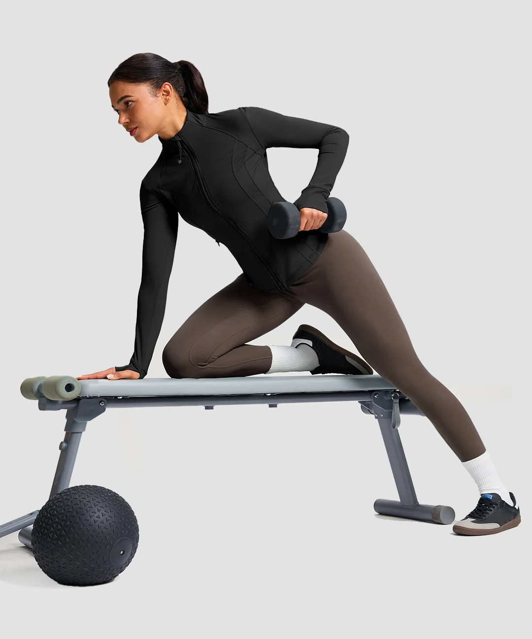 Longline Slim Full Zip Pocketed Workout Jacket - Image 20