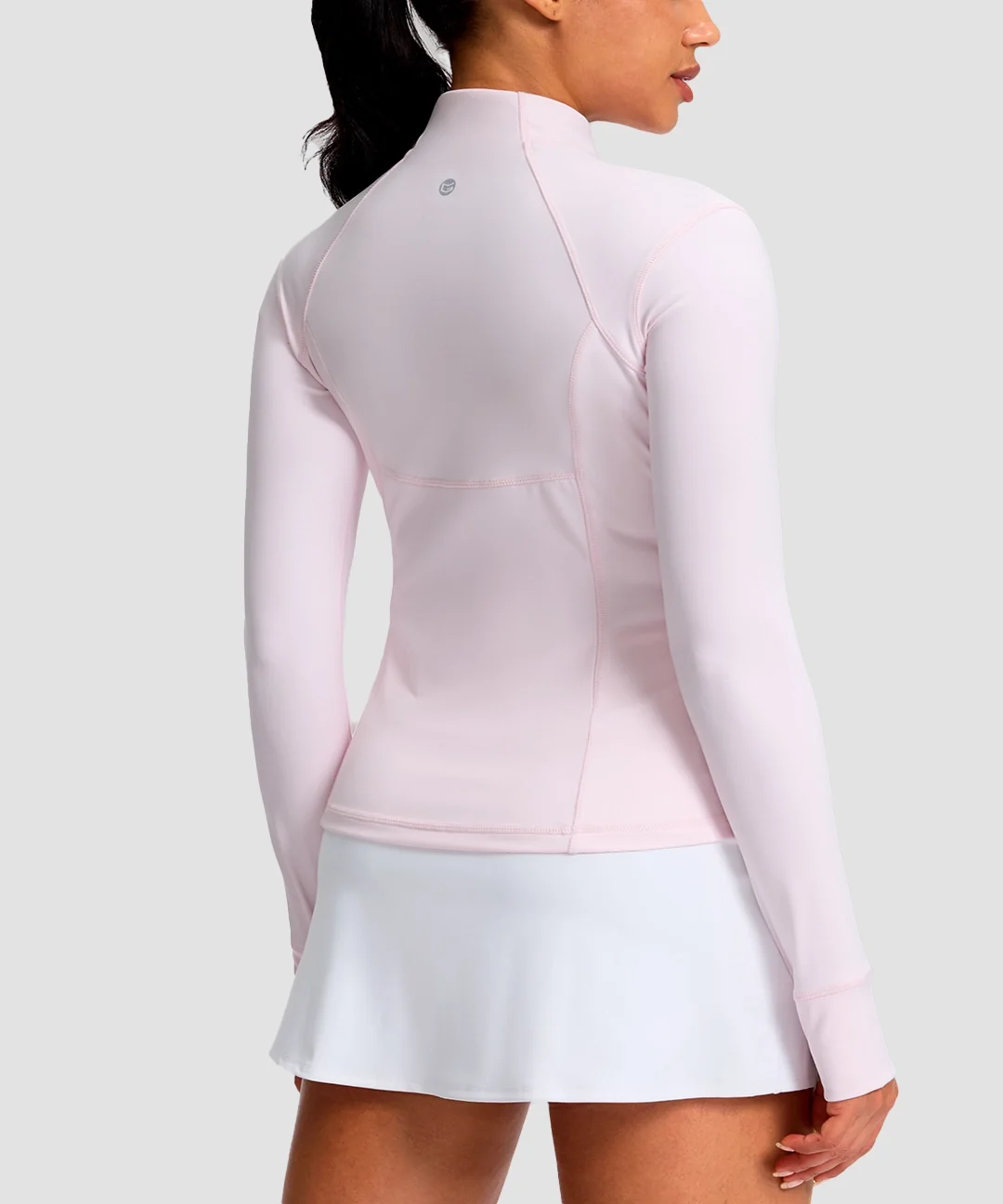 Longline Slim Full Zip Pocketed Workout Jacket - Image 7