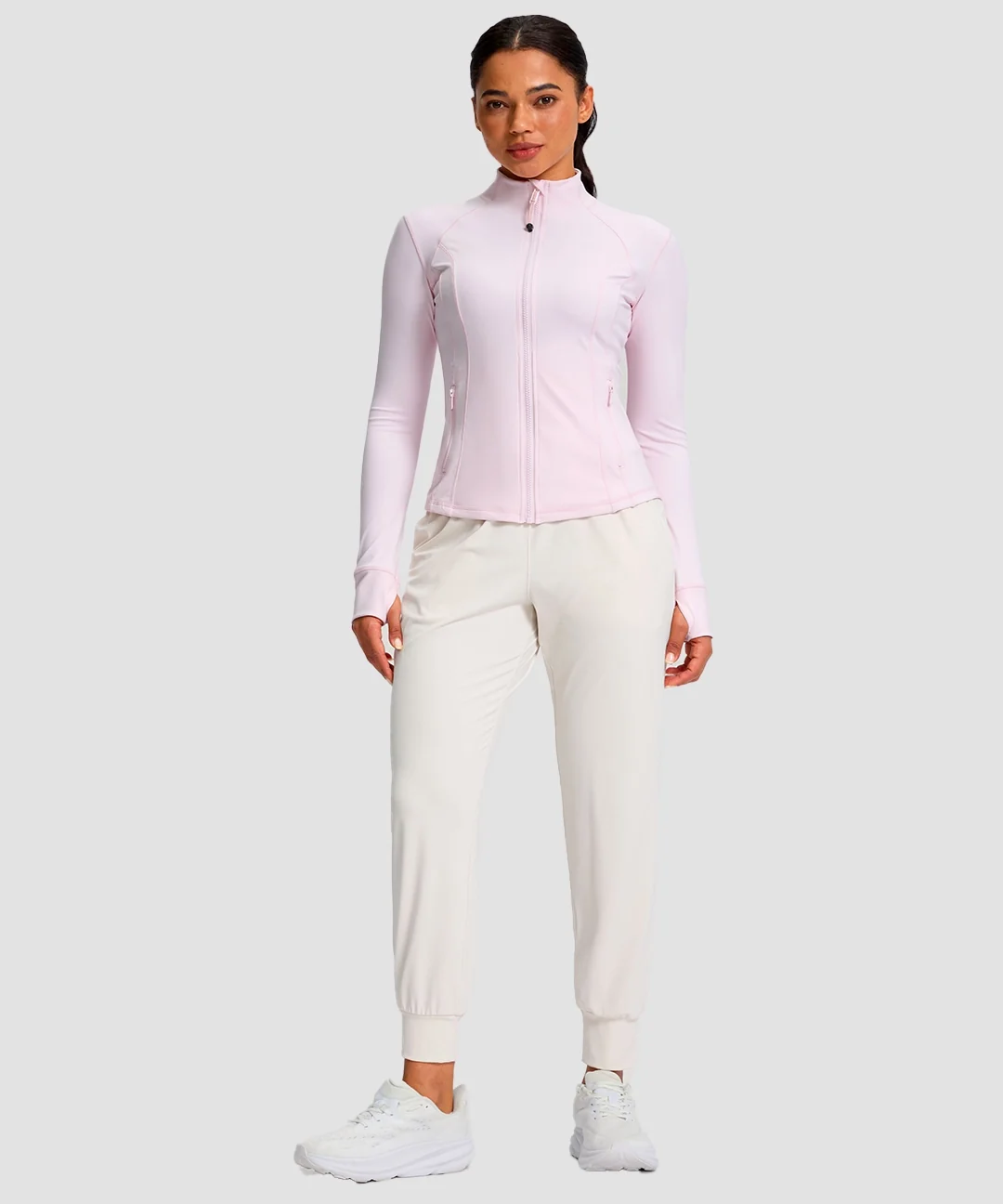 Longline Slim Full Zip Pocketed Workout Jacket - Image 9