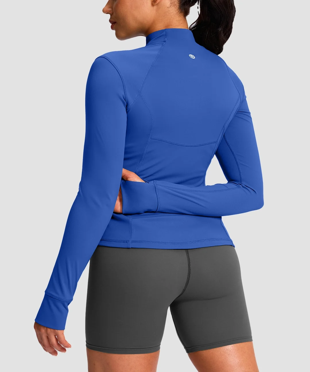 Longline Slim Full Zip Pocketed Workout Jacket - Image 22